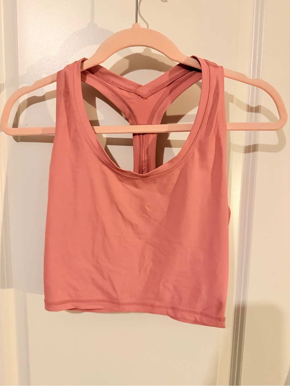 Rose Pink Racerback Crop Tank Top